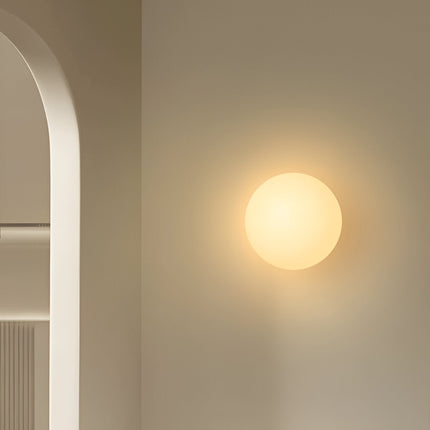 Round LED Wall Sconce Light with Dimmable Function – Modern Minimalist Glass Shade 2