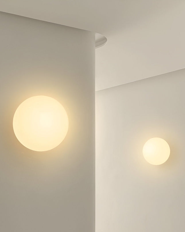 Round LED Wall Sconce Light with Dimmable Function – Modern Minimalist Glass Shade 4