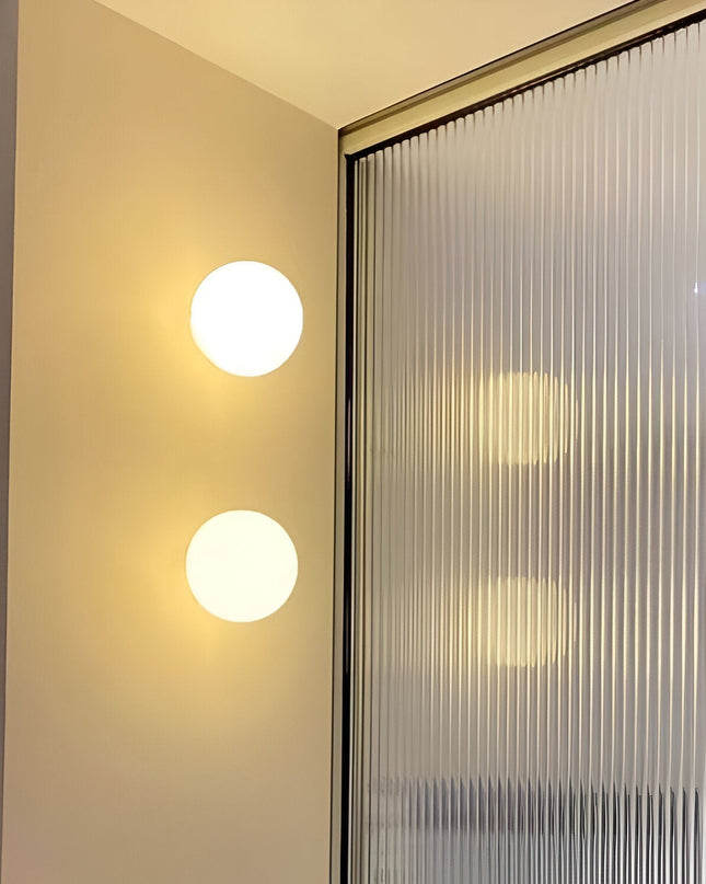 Round LED Wall Sconce Light with Dimmable Function – Modern Minimalist Glass Shade 5