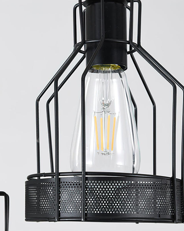 Rustykalna Lampa Wisząca Vintage z Regulowaną Wysokością do Salonu i Jadalni – Czarne Lampy Nad Stół z Liny i Drewna 8