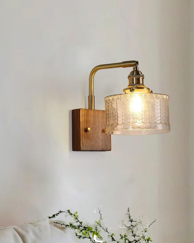 Rustykalny Kinkiet Ścienny z Zielonym Szklanym Kloszem – Lampa Camela do Salonu i Sypialni 1