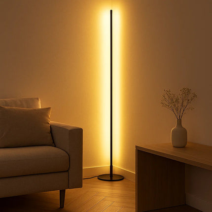 Ściemnialna lampa podłogowa LED z pilotem – elegancki, nowoczesny design do salonu 0