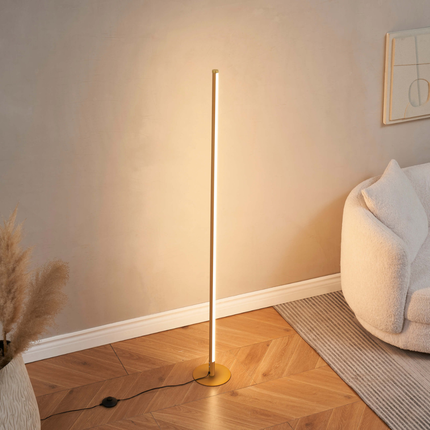Ściemnialna lampa podłogowa LED z pilotem – elegancki, nowoczesny design do salonu 1