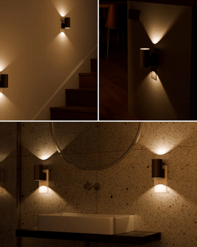 Ściemnialna lampa wtykowa LED z czujnikiem – nowoczesny design przemysłowy ułatwiający instalację 1