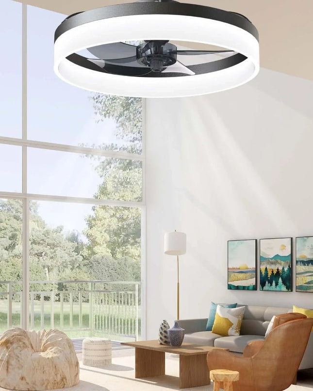 Ściemnialny wentylator sufitowy LED z pilotem – nowoczesny design zapewniający wydajne chłodzenie 0