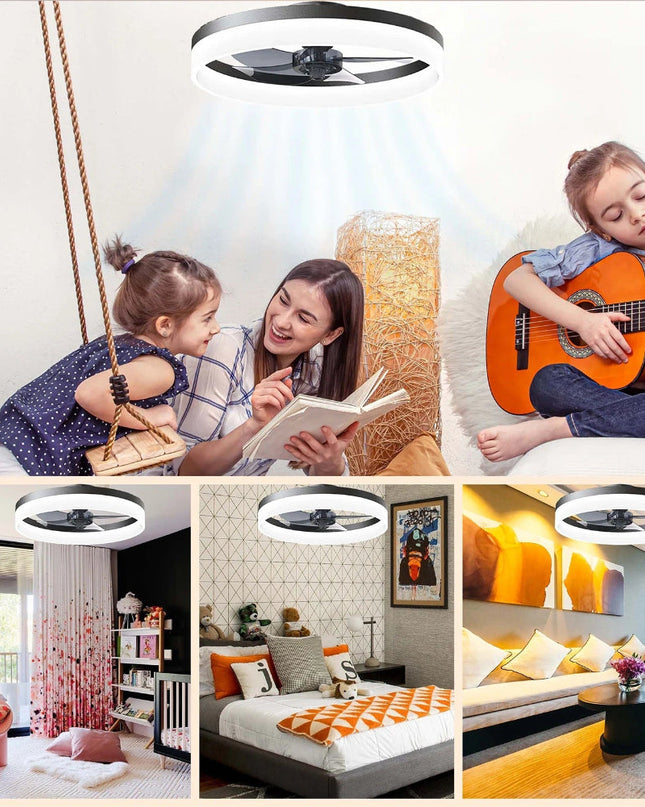 Ściemnialny wentylator sufitowy LED z pilotem – nowoczesny design zapewniający wydajne chłodzenie 2