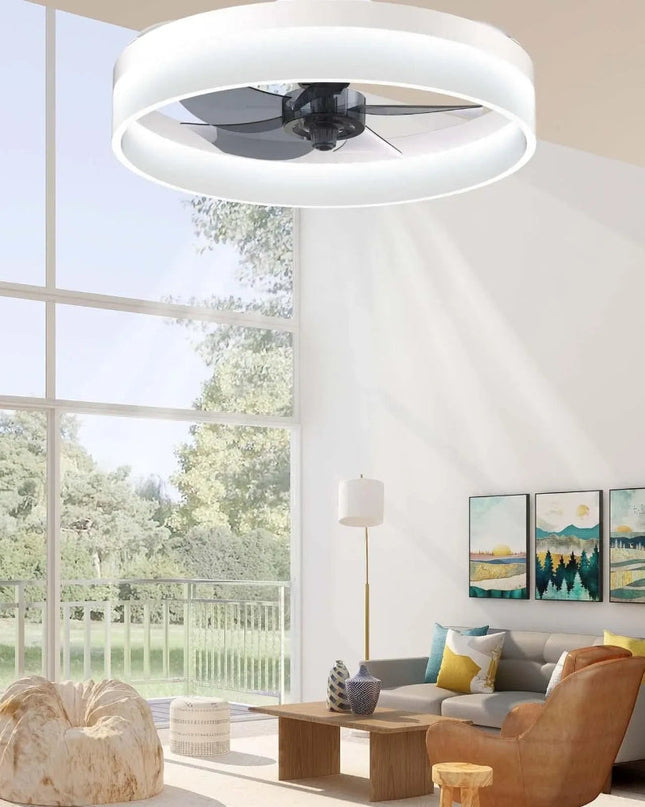 Ściemnialny wentylator sufitowy LED z pilotem – nowoczesny design zapewniający wydajne chłodzenie 3