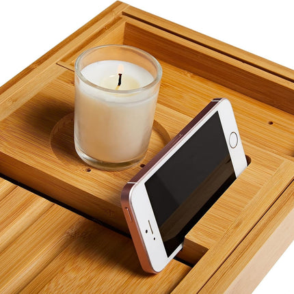 SereniWood – Stylowy bambusowy organizer do kąpieli z rozkładaną konstrukcją 2