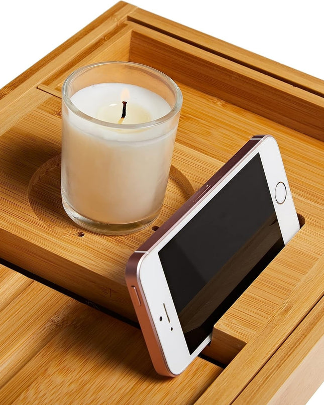 SereniWood – Stylowy bambusowy organizer do kąpieli z rozkładaną konstrukcją 2