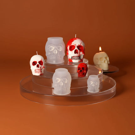 Silikonowa forma 3D w kształcie czaszki do rękodzieła i dekoracji Halloween, elastyczny silikonowy k 1