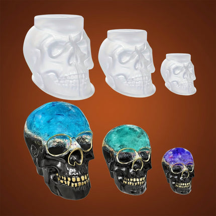 Silikonowa forma 3D w kształcie czaszki do rękodzieła i dekoracji Halloween, elastyczny silikonowy k 5