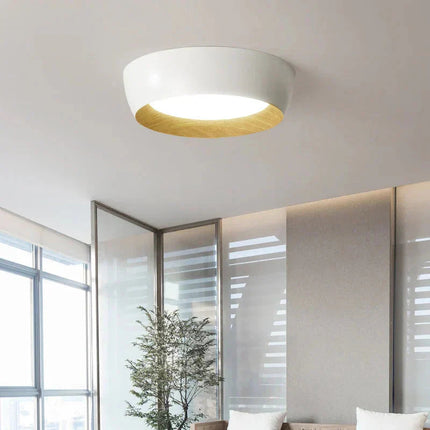 Skandynawska Lampa Sufitowa LED z Drewnianymi Akcentami – Minimalistyczna Lampa Sufitowa do Salonu i Sypialni, 40/50 cm 3