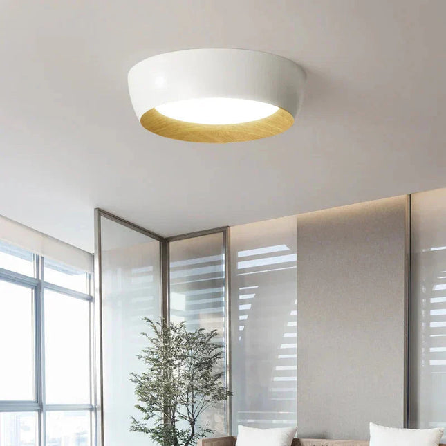 Skandynawska Lampa Sufitowa LED z Drewnianymi Akcentami – Minimalistyczna Lampa Sufitowa do Salonu i Sypialni, 40/50 cm 3