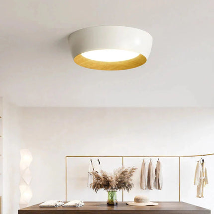 Skandynawska Lampa Sufitowa LED z Drewnianymi Akcentami – Minimalistyczna Lampa Sufitowa do Salonu i Sypialni, 40/50 cm 4