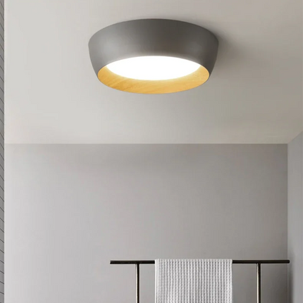 Skandynawska Lampa Sufitowa LED z Drewnianymi Akcentami – Minimalistyczna Lampa Sufitowa do Salonu i Sypialni, 40/50 cm 7