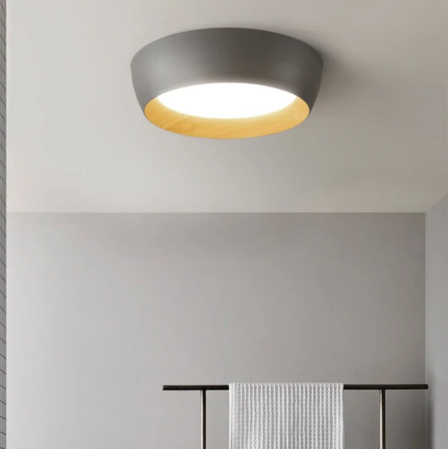 Skandynawska Lampa Sufitowa LED z Drewnianymi Akcentami – Minimalistyczna Lampa Sufitowa do Salonu i Sypialni, 40/50 cm 7