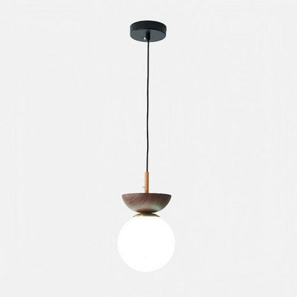 Skandynawska lampa wisząca z drewna – Minimalistyczny design w czerni, bieli, orzechu i dębie 9
