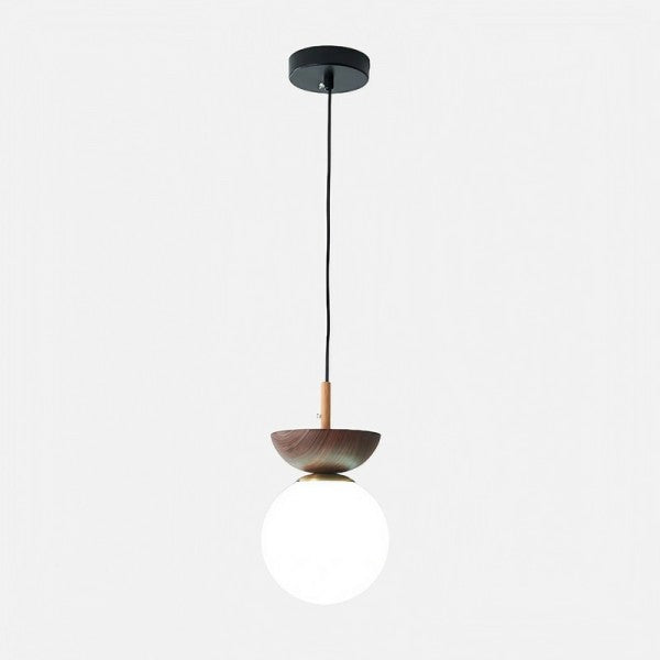 Skandynawska lampa wisząca z drewna – Minimalistyczny design w czerni, bieli, orzechu i dębie 9