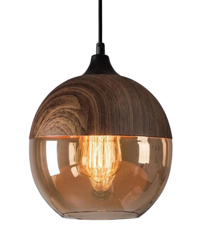 Skandynawska lampa wisząca z regulowaną wysokością – szklana lampa wisząca w metalowym wykończeniu 0