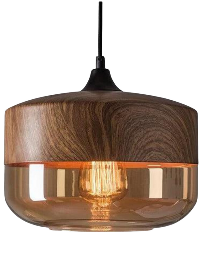 Skandynawska lampa wisząca z regulowaną wysokością – szklana lampa wisząca w metalowym wykończeniu 1