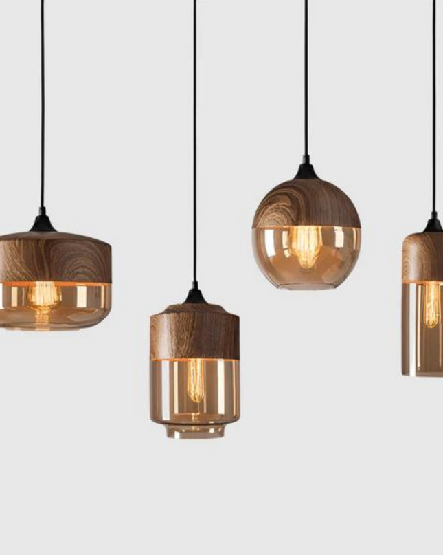 Skandynawska lampa wisząca z regulowaną wysokością – szklana lampa wisząca w metalowym wykończeniu 4