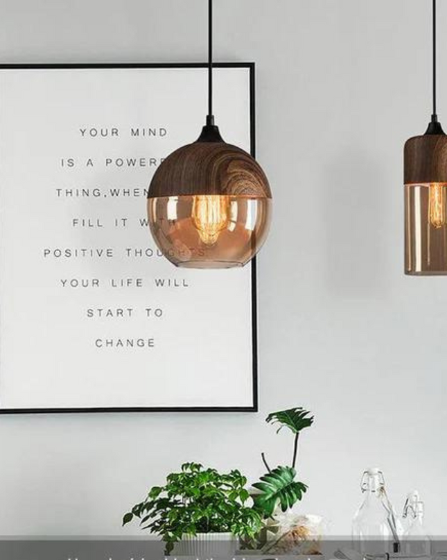 Skandynawska lampa wisząca z regulowaną wysokością – szklana lampa wisząca w metalowym wykończeniu 7