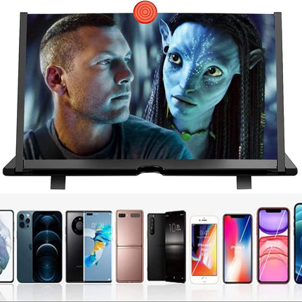 Składana Lupa 12-Calowa do Ekranu Telefonu – Powiększenie 3-5x, Antypoślizgowy Uchwytem, Kompatybilna z iOS i Android 2