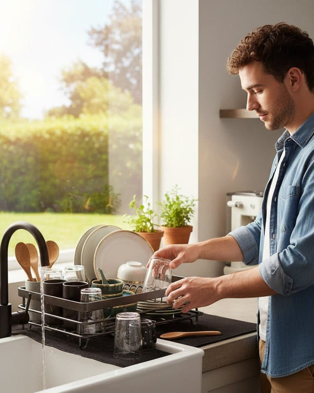 Składany Stojak na Naczynia ze Stali Nierdzewnej, Oszczędzający Miejsce, Nowoczesny Design, Łatwy w Pielęgnacji, 46x33 cm 2