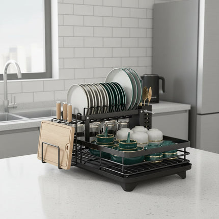 Składany Stojak na Naczynia ze Stali Nierdzewnej, Oszczędzający Miejsce, Nowoczesny Design, Łatwy w Pielęgnacji, 46x33 cm 6