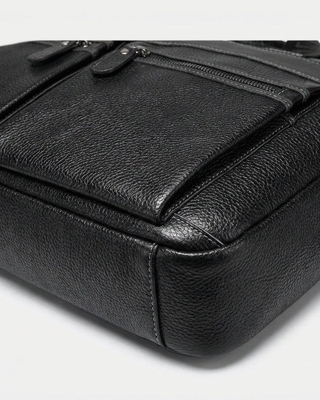 Skórzana torba na laptopa z regulowanym paskiem i wieloma kieszeniami na laptopy 15,6 cala – stylowy design ze skóry bydlęcej 3
