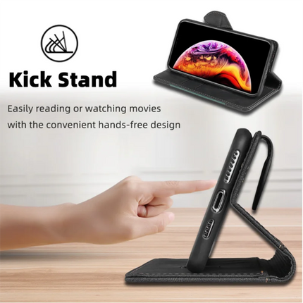 Skórzane Etui na Telefon iPhone 13, 12, SE z Magnetycznym Zamknięciem i Miejscem na Karty – Elegancki Portfel Telefoniczny 3