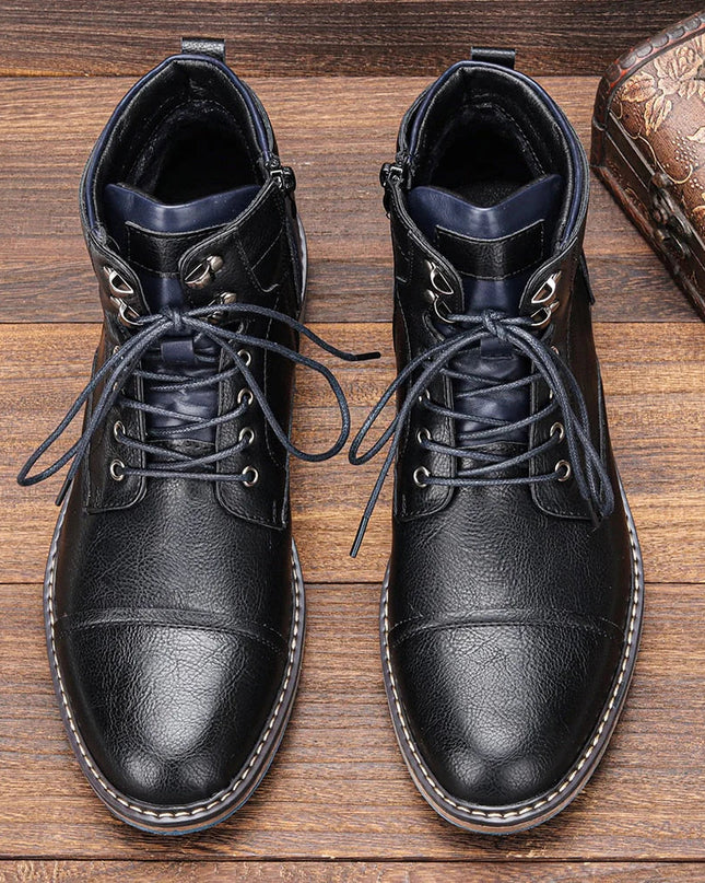 Skórzane buty typu Oxford dla mężczyzn, ręcznie wykonane z precyzją – klasyczny czarny design, trwała gumowa podeszwa 2