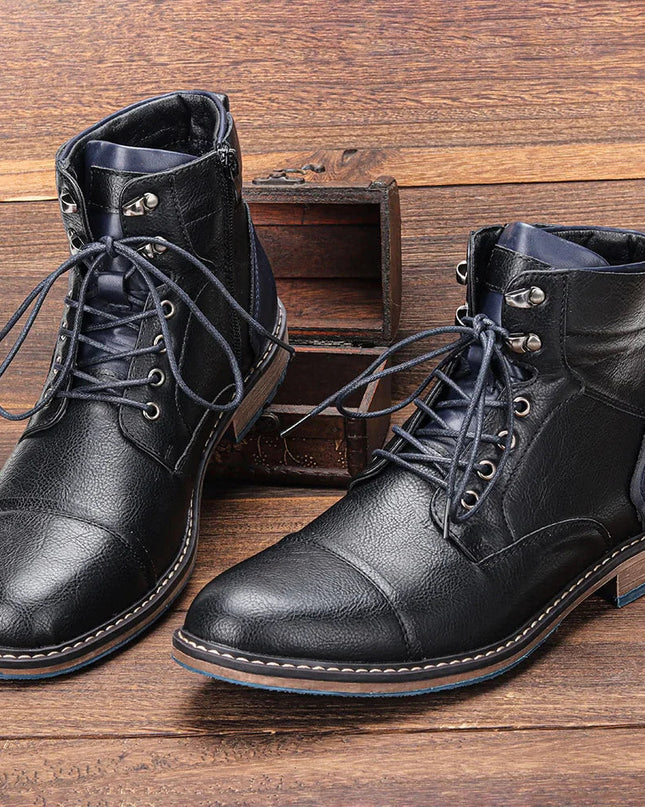 Skórzane buty typu Oxford dla mężczyzn, ręcznie wykonane z precyzją – klasyczny czarny design, trwała gumowa podeszwa 3