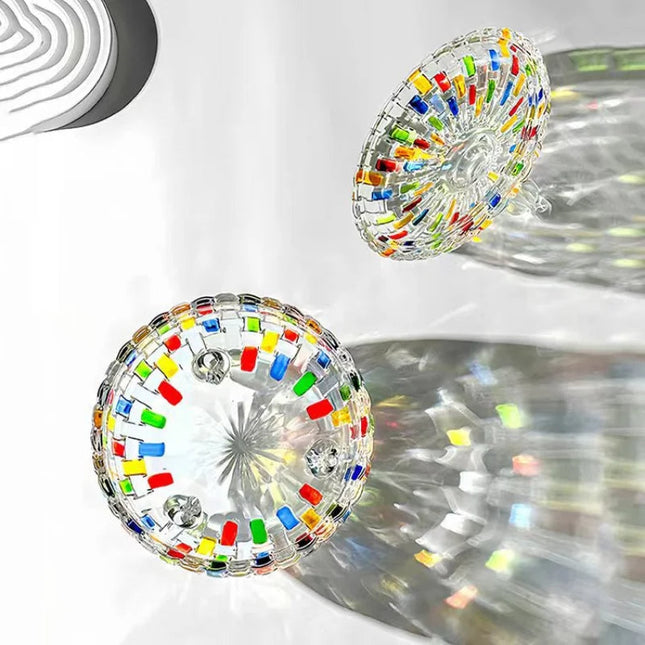 Słoik na cukierki LustreCharm – kolorowy wzór witrażu – trwała konstrukcja z pokrywką 4