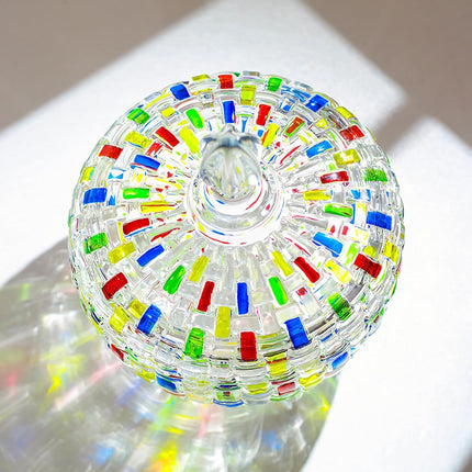 Słoik na cukierki LustreCharm – kolorowy wzór witrażu – trwała konstrukcja z pokrywką 5