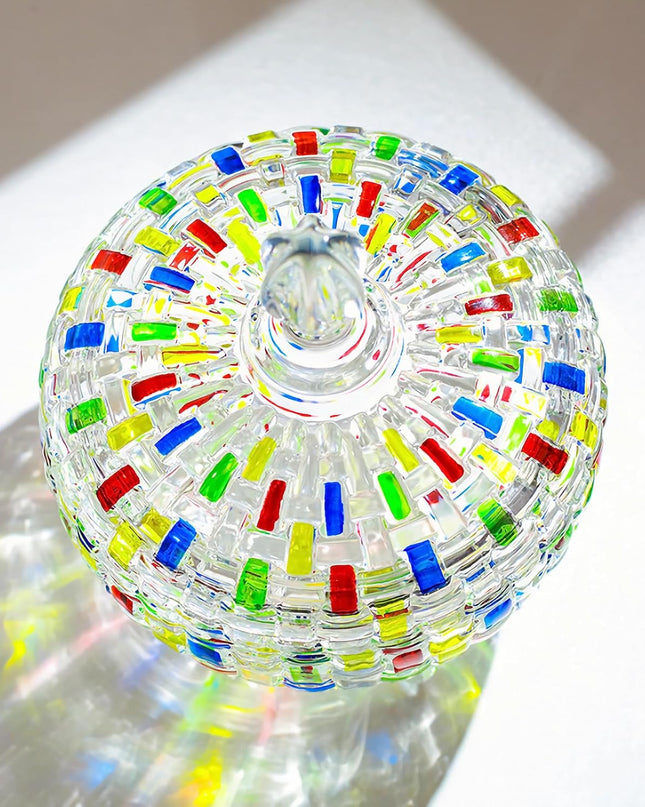 Słoik na cukierki LustreCharm – kolorowy wzór witrażu – trwała konstrukcja z pokrywką 5