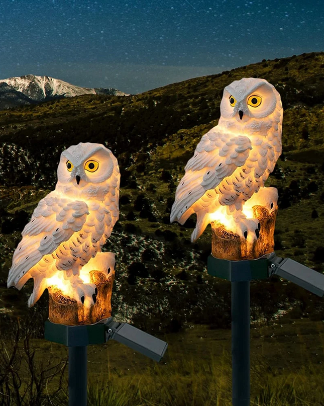 Słoneczna Lampa Ogrodowa w Kształcie Sowy – 2 Sztuki, Energooszczędna LED, Wodoodporna, Idealna do Ogrodu 5