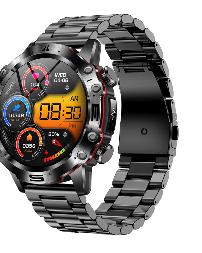 Smartwatch EKG z Monitorowaniem Ciśnienia Krwi i Poziomu Cukru – 1,43-Calowy Ekran AMOLED, Bluetooth, Wodoodporny 1