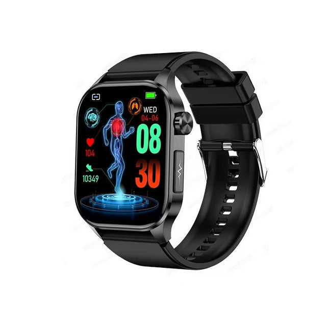 Smartwatch dla seniorów z monitorowaniem stanu zdrowia i funkcją SOS – wyświetlacz AMOLED 2,04, połączenia Bluetooth, wodoszczelność 0