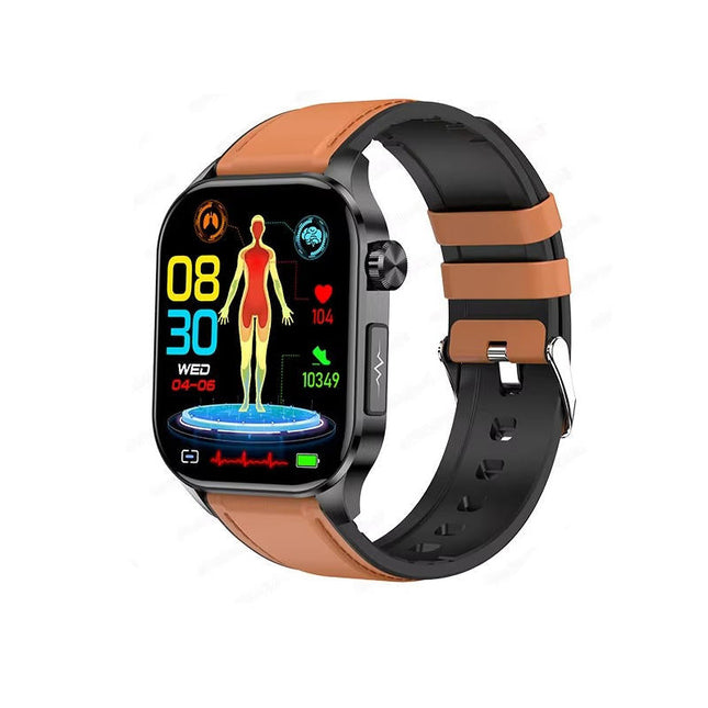 Smartwatch dla seniorów z monitorowaniem stanu zdrowia i funkcją SOS – wyświetlacz AMOLED 2,04, połączenia Bluetooth, wodoszczelność 6
