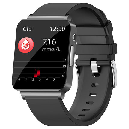 Smartwatch z EKG i monitorowaniem poziomu cukru we krwi – 1,72-calowy ekran dotykowy HD – trwała obudowa ze stopu cynku 0