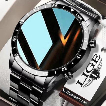 Smartwatch z łącznością 4G i wyświetlaczem dotykowym – pasek ze stali nierdzewnej w kolorze czarnym 0