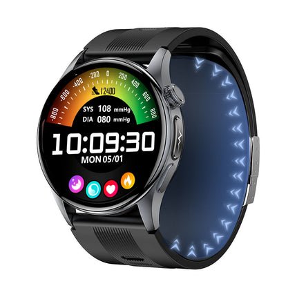 Smartwatch z monitorowaniem EKG i ciśnienia krwi + wyświetlacz AMOLED 1,56 cala + koperta ze stopu + funkcje monitorowania aktywności fizycznej 0