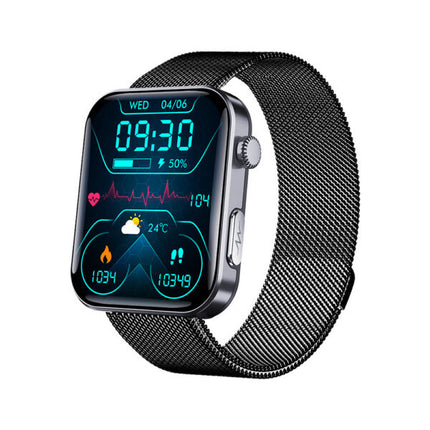 Smartwatch z monitorowaniem poziomu glukozy we krwi i śledzeniem EKG – stalowy monitor zdrowia 0