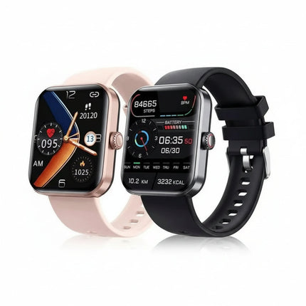 Smartwatch z pomiarem ciśnienia krwi i poziomu cukru + funkcją połączeń Bluetooth + wytrzymałą obudową ze stopu cynku + silikonowy pasek 1