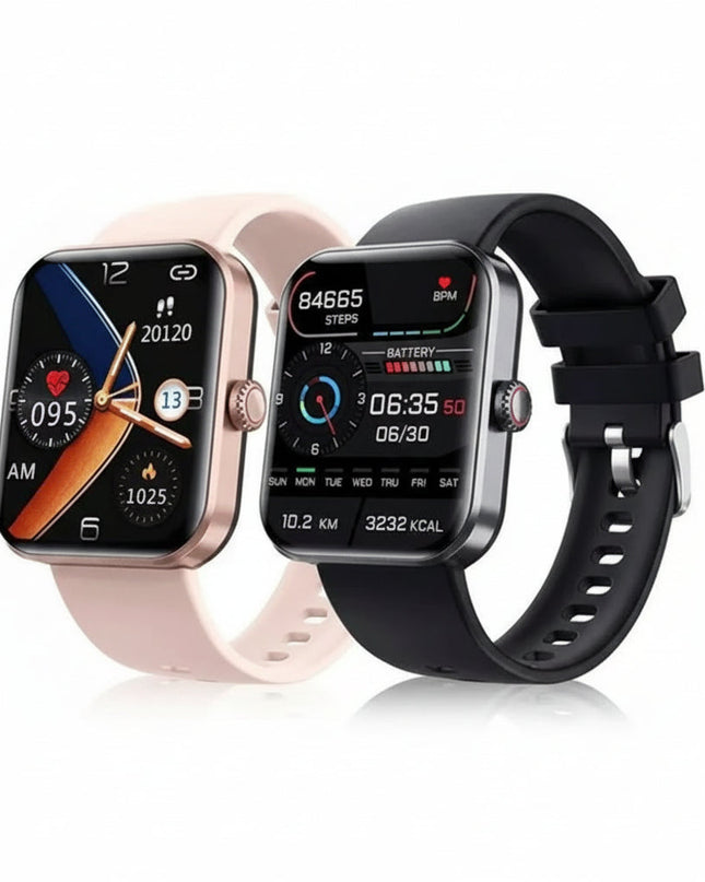 Smartwatch z pomiarem ciśnienia krwi i poziomu cukru we krwi – funkcją połączeń Bluetooth – wytrzymałym silikonowym paskiem i obudową ze stopu cynku 1