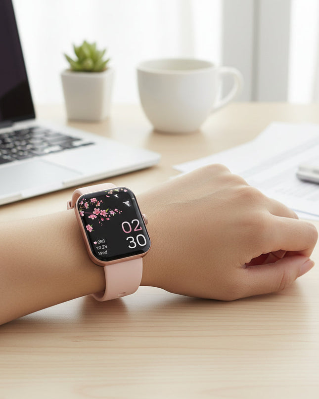 Smartwatch z pomiarem ciśnienia krwi i poziomu cukru we krwi – funkcją połączeń Bluetooth – wytrzymałym silikonowym paskiem i obudową ze stopu cynku 3