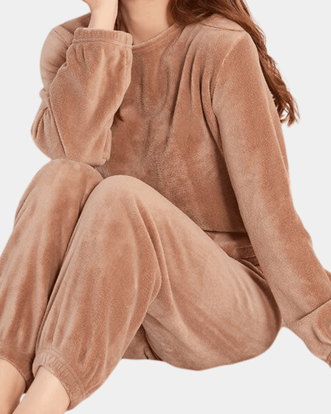 SnugDream – Wygodny i ciepły komplet piżamowy – 2-częściowy miękki komplet wypoczynkowy dla kobiet 0