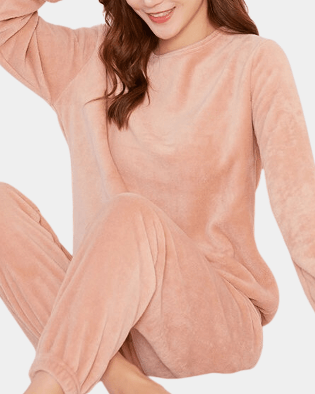 SnugDream – Wygodny i ciepły komplet piżamowy – 2-częściowy miękki komplet wypoczynkowy dla kobiet 4