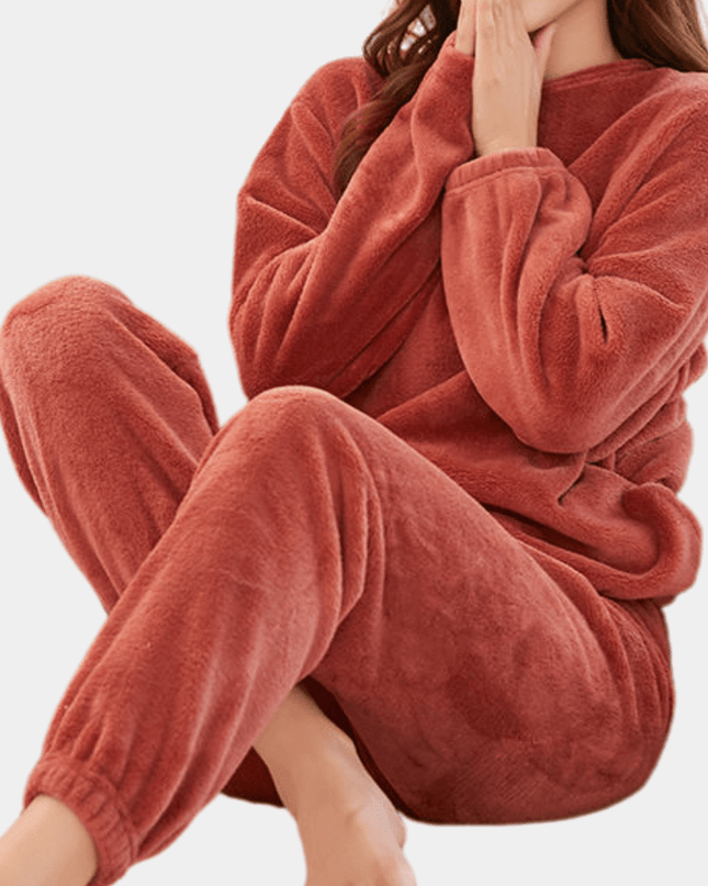 SnugDream – Wygodny i ciepły komplet piżamowy – 2-częściowy miękki komplet wypoczynkowy dla kobiet 5